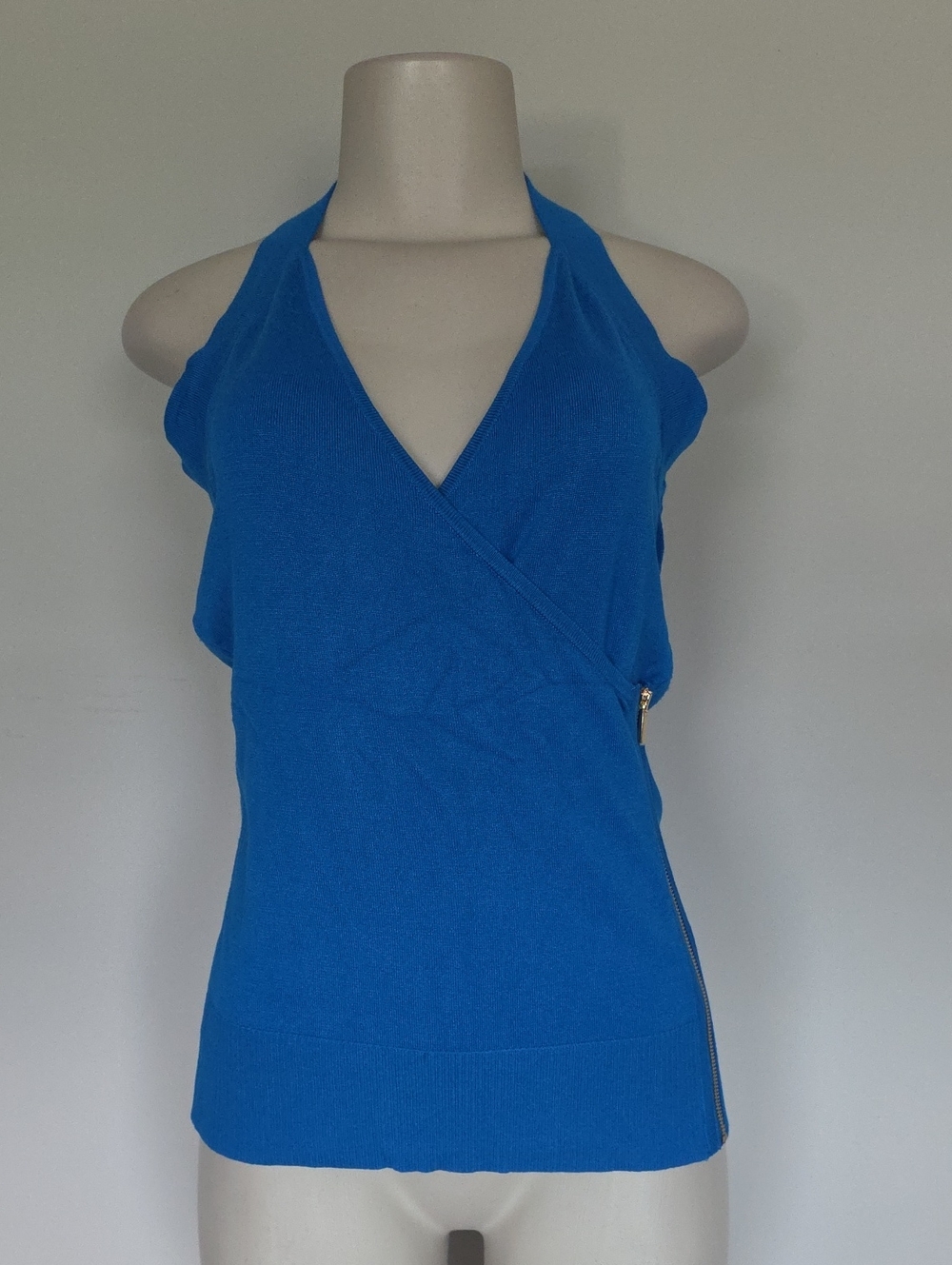 Cache blue sleeveless sweater-M